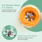 Momcozy AutoMeal Baby Food Maker – One-Step Auto Steam & Blend Food Processor, 15oz Large Cup & 6-Blade Design, Self-Cleaning, Auto 3-Stage Texture Settings for Effortless Homemade Baby Puree