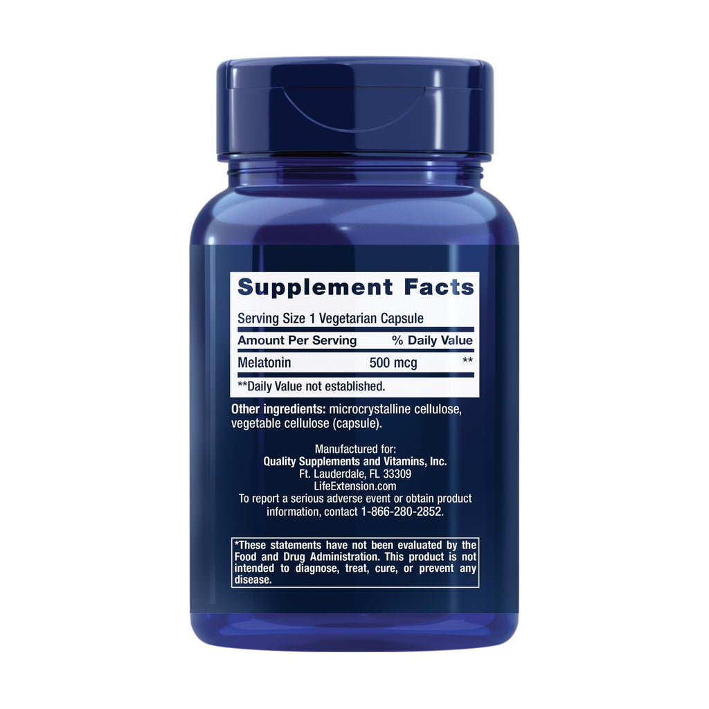 Life Extension Melatonin, 500 mcg, Low Dose, 200 Capsules