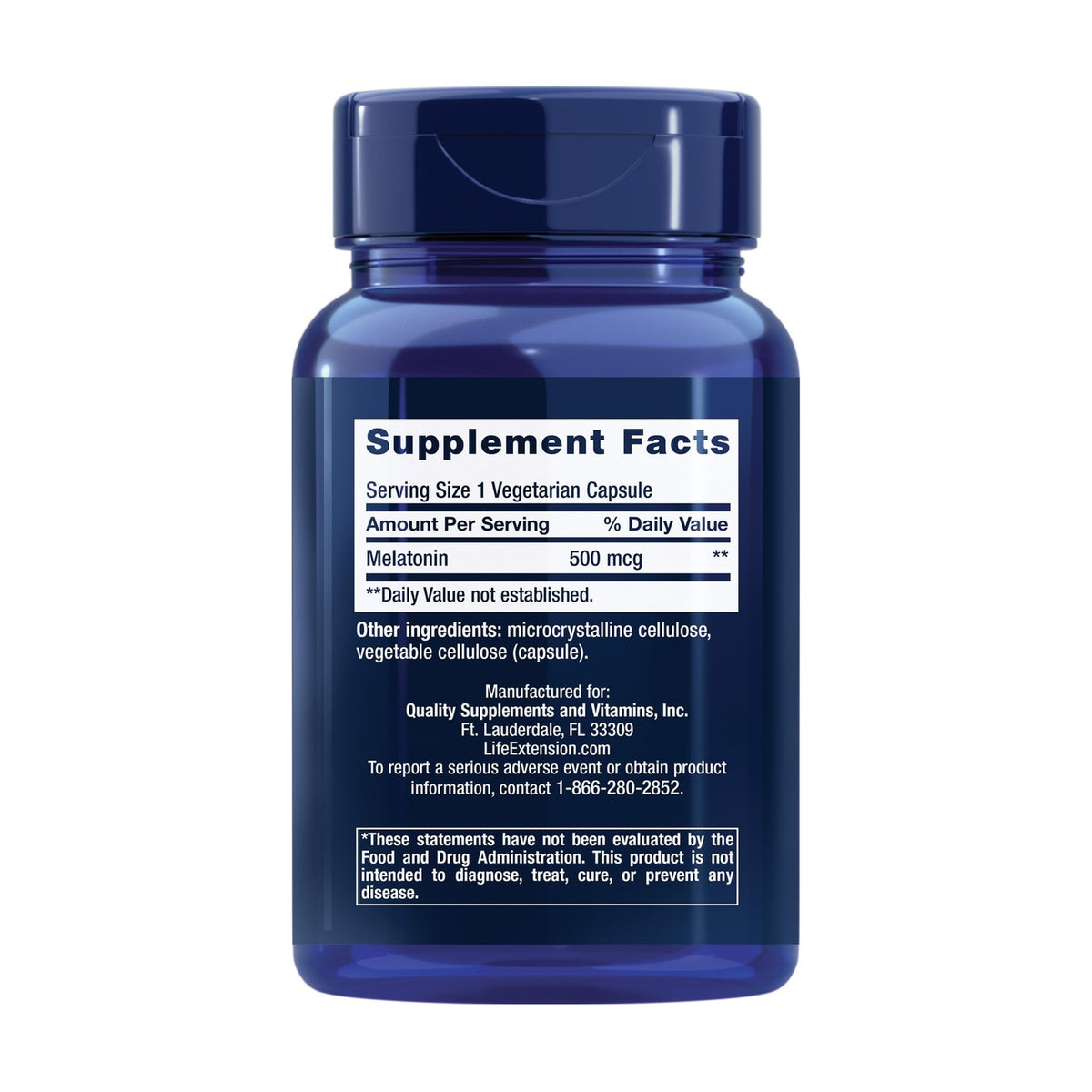 Life Extension Melatonin, 500 mcg, Low Dose, 200 Capsules