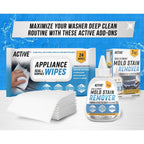 ACTIVE Washing Machine Cleaner for Pet Owners Enzymatic Deep Clean Descaler for Cat & Dog Hair, Urine, Odor, Residue, 24 Septic-Safe Tablets for Top Load, Front Loader, HE Washer Tub - 1 Year Supply