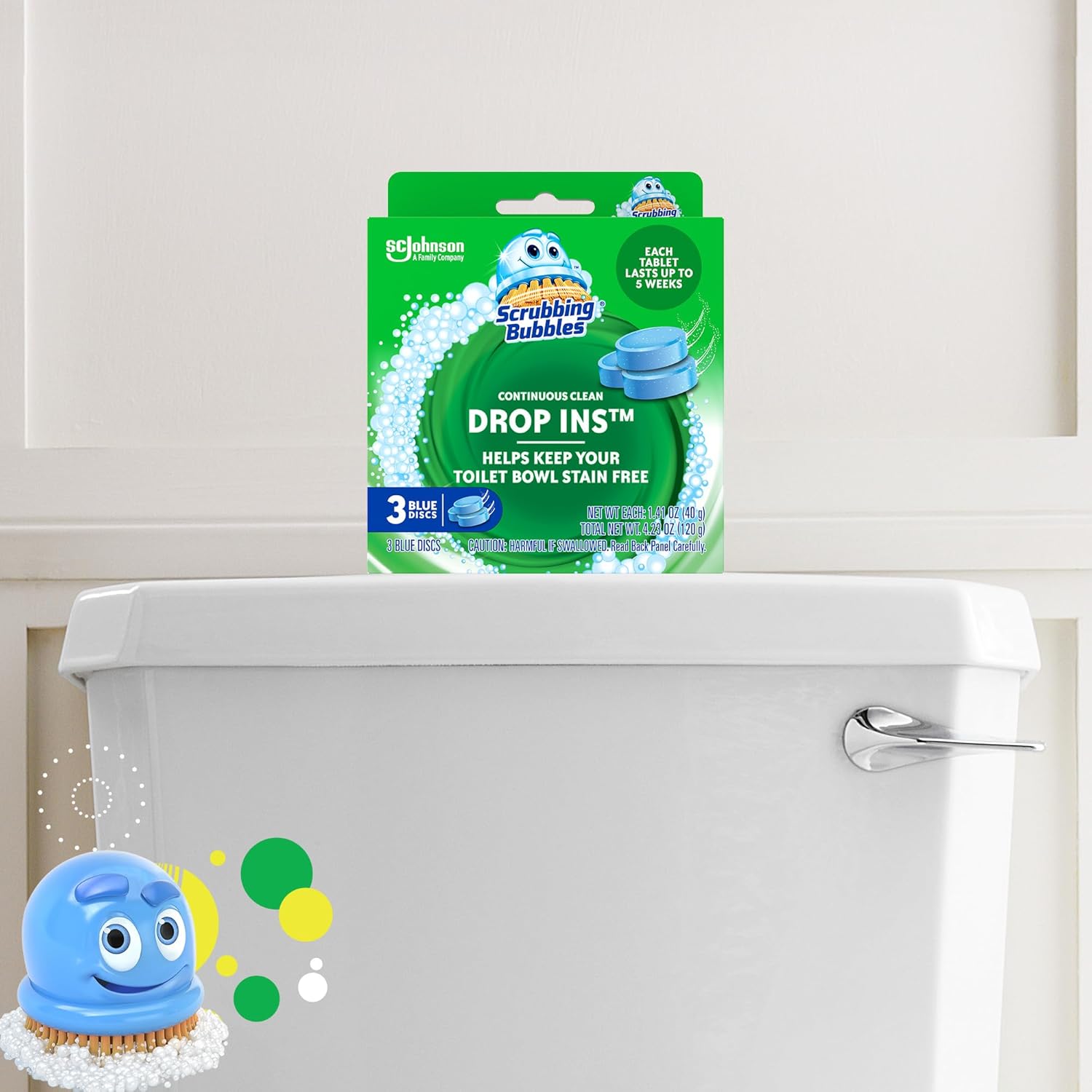 Buy now Scrubbing Bubbles Toilet Tablets, Continuous Clean Toilet Drop Ins, Helps Keep Toilet Stain Free and Helps Prevent Limescale Buildup, 3 Count, Pack Of 1 at indiglob india