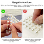 1982 Pcs Self-Adhesive Pearl Stickers, Multiple Sizes, Decorative Pearl Gems for Face, Crafts, Hair, Makeup, Nail