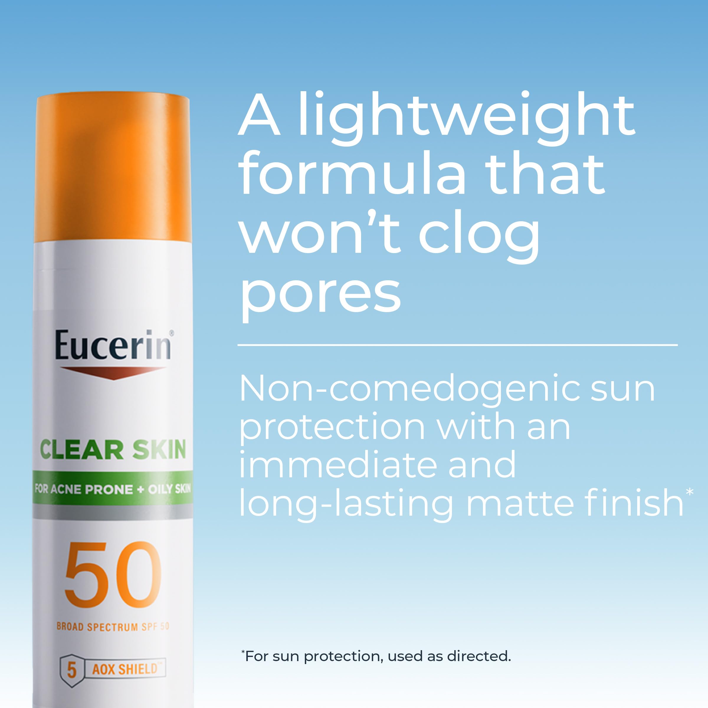 Buy now Eucerin Sun Clear Skin Face Sunscreen Lotion SPF 50 for Acne Prone and Oily Skin, Lightweight Sunscreen with Oil-Absorbing Minerals, Won't Cause Breakouts, Hypoallergenic, 2.5 Fl Oz Bottle at indiglob india