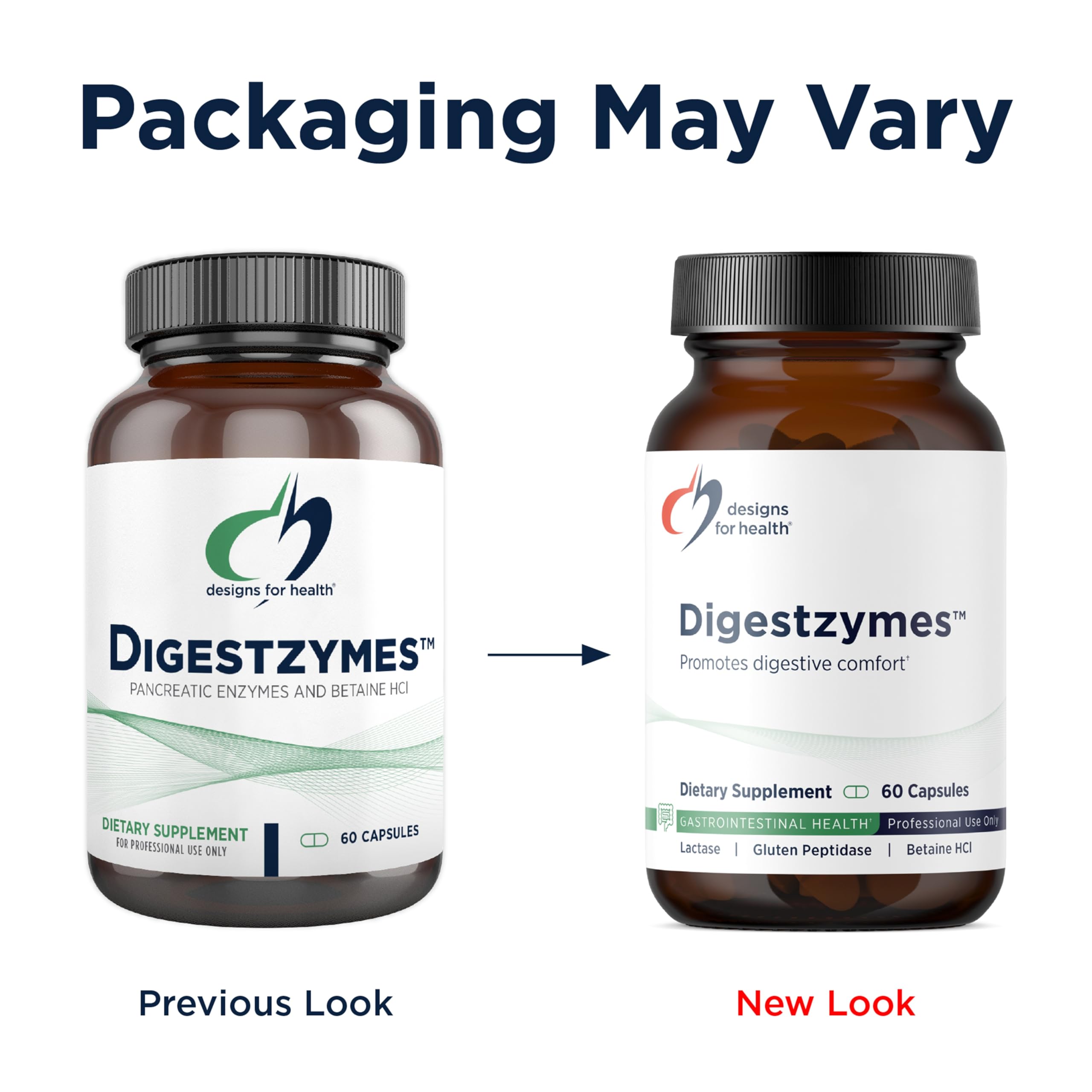 Designs for Health Digestzymes - Digestive Enzymes + Betaine Hydrochloride for Gas & Bloating Relief - Pepsin, Ox Bile, Lactase Enzyme & Lipase Enzymes for Digestion (60 Capsules)