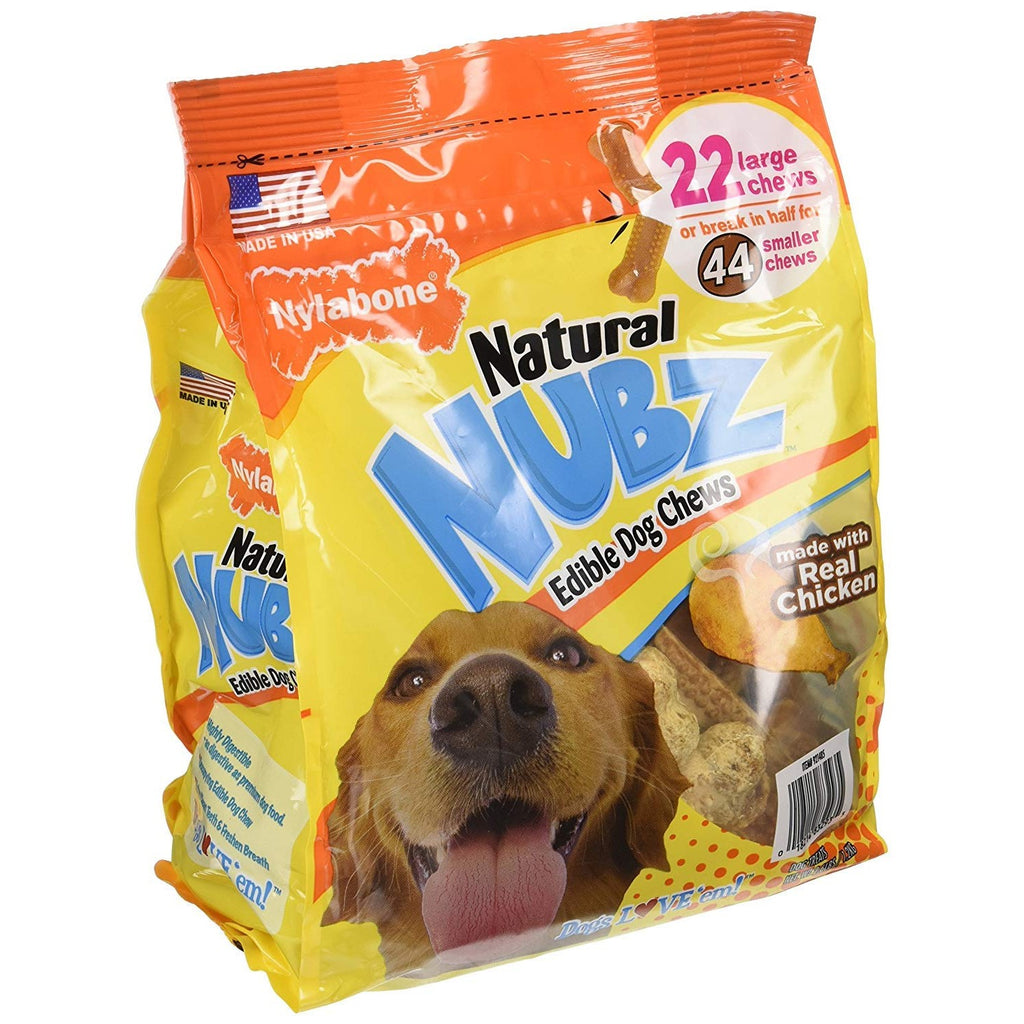 (pack of 2) Nylabone Natural Nubz Edible Dog Chews 22ct. (2.6lb/bag) -Total 5.2lb (Limited Edition)