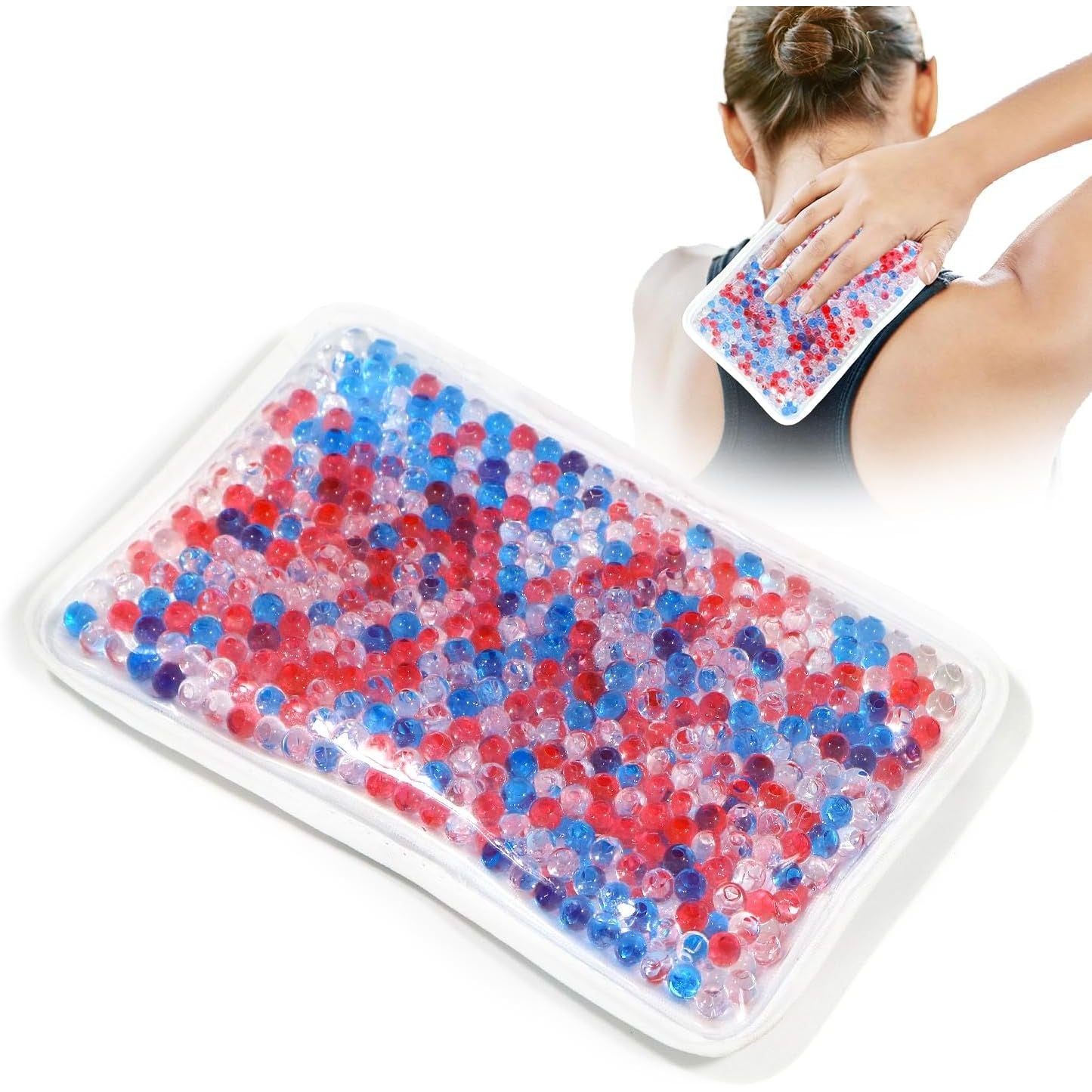 Buy now Gel Beads Ice Pack Ice Bag with Strap-1 Pack Reusable Hot & Cold Pack Compress for Knee, Shoulder, Foot, Back, Ankle, Neck, Hip, Elbow, Wisdom Tooth-7.76''x4.93''(Blue) White at indiglob india