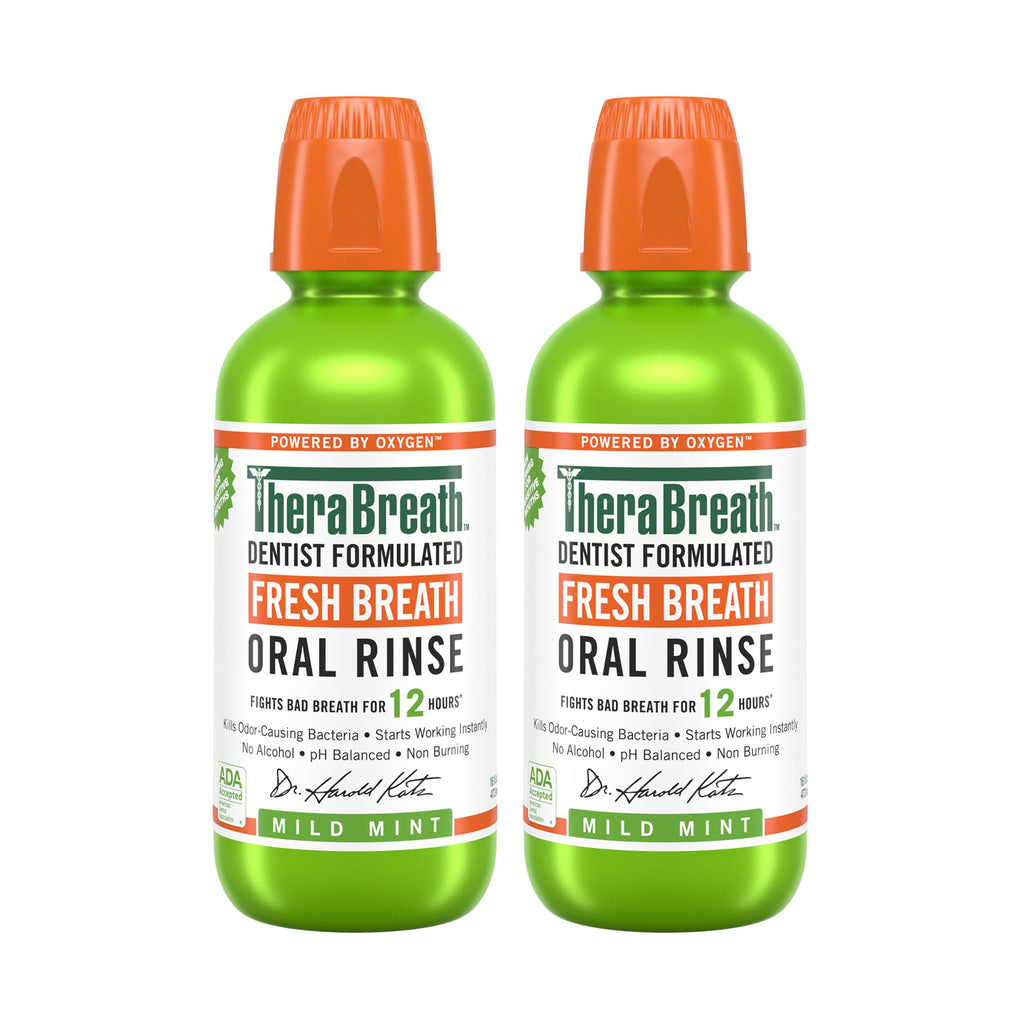Buy now TheraBreath Fresh Breath Mouthwash, Mild Mint Flavor, Alcohol-Free, 16 Fl Oz (2-Pack) at indiglob india