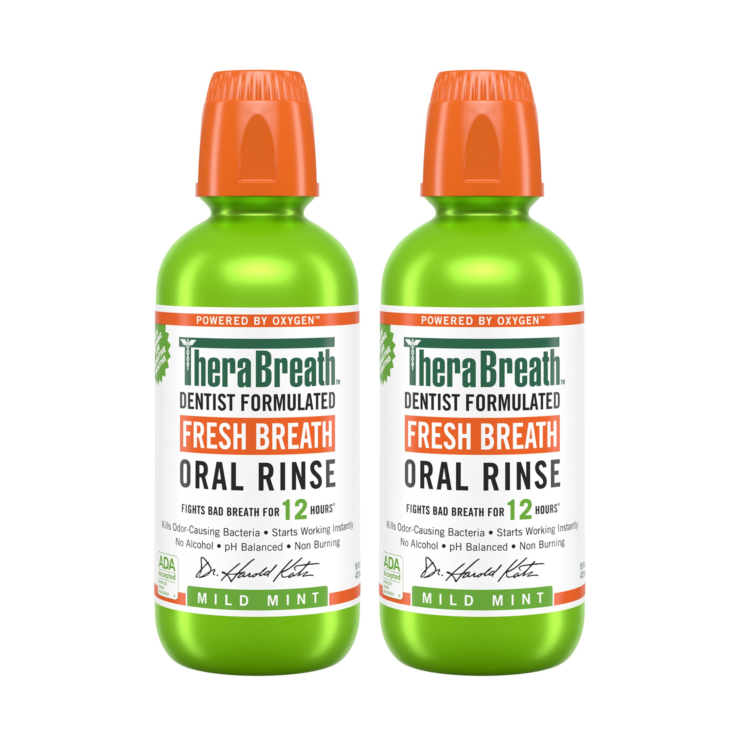 Buy now TheraBreath Fresh Breath Mouthwash, Mild Mint Flavor, Alcohol-Free, 16 Fl Oz (2-Pack) at indiglob india