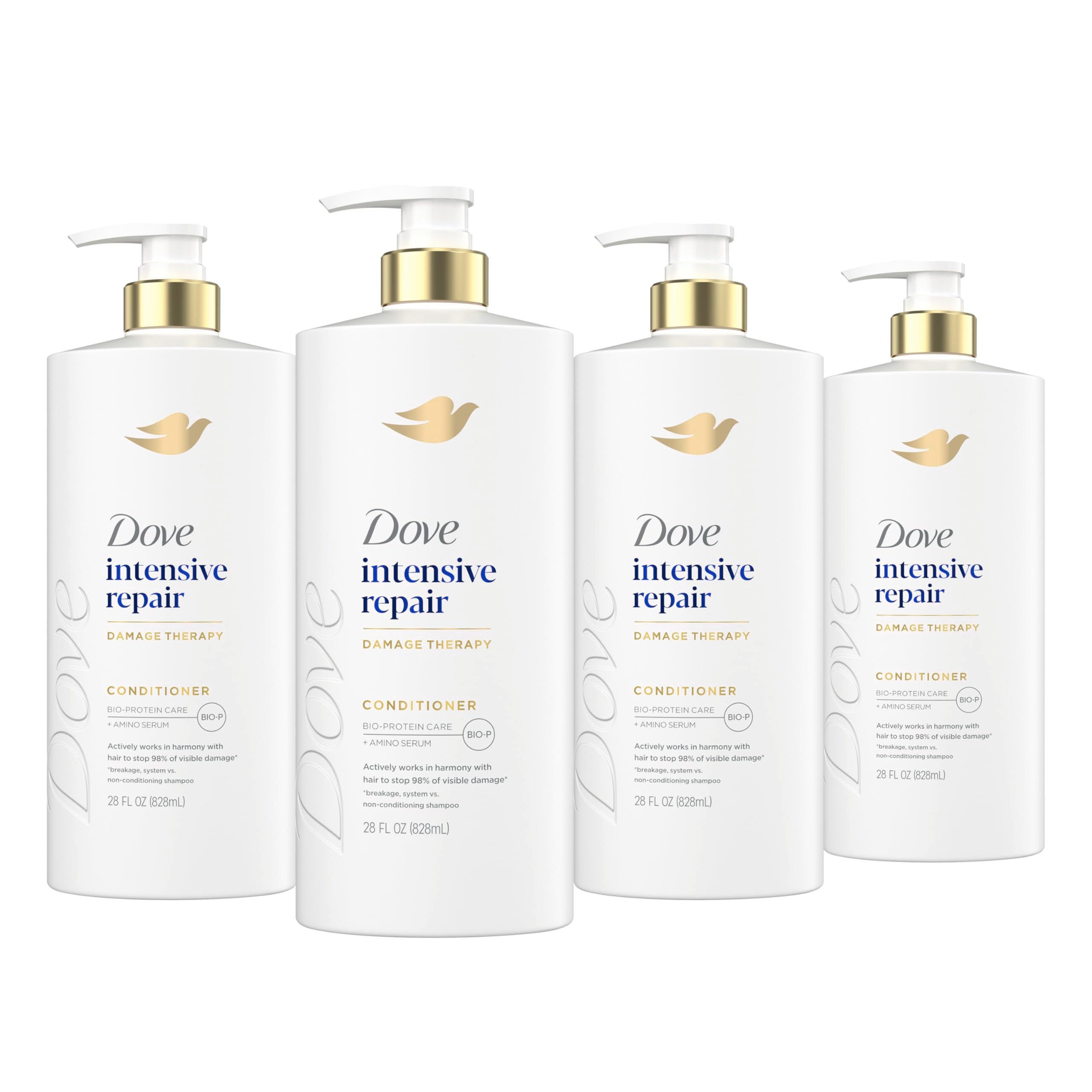 Dove Intensive Repair Conditioner for Damaged Hair & Breakage 28oz | Helps restore hair, stop 98% visible damage & regenerate hair strength for stronger hair with Amino Serum & Bio-Protein Care