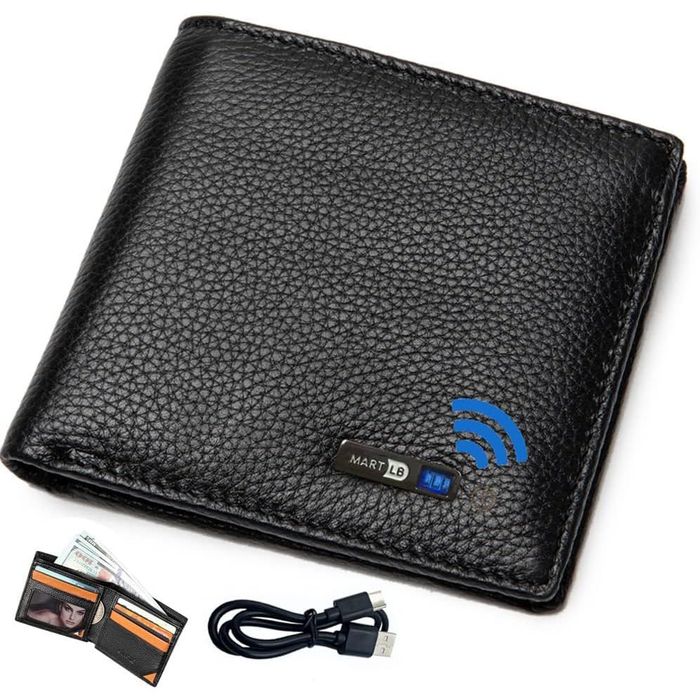 Buy now Anti-Lost Bluetooth Wallet Tracker & Finder GPS Position Locator Mens Slim Minimalist trackable Cool Leather Wallet Credit Card Holder (Coffee) (Coffee, Horizontal) (Black, Horizontal) at indiglob india