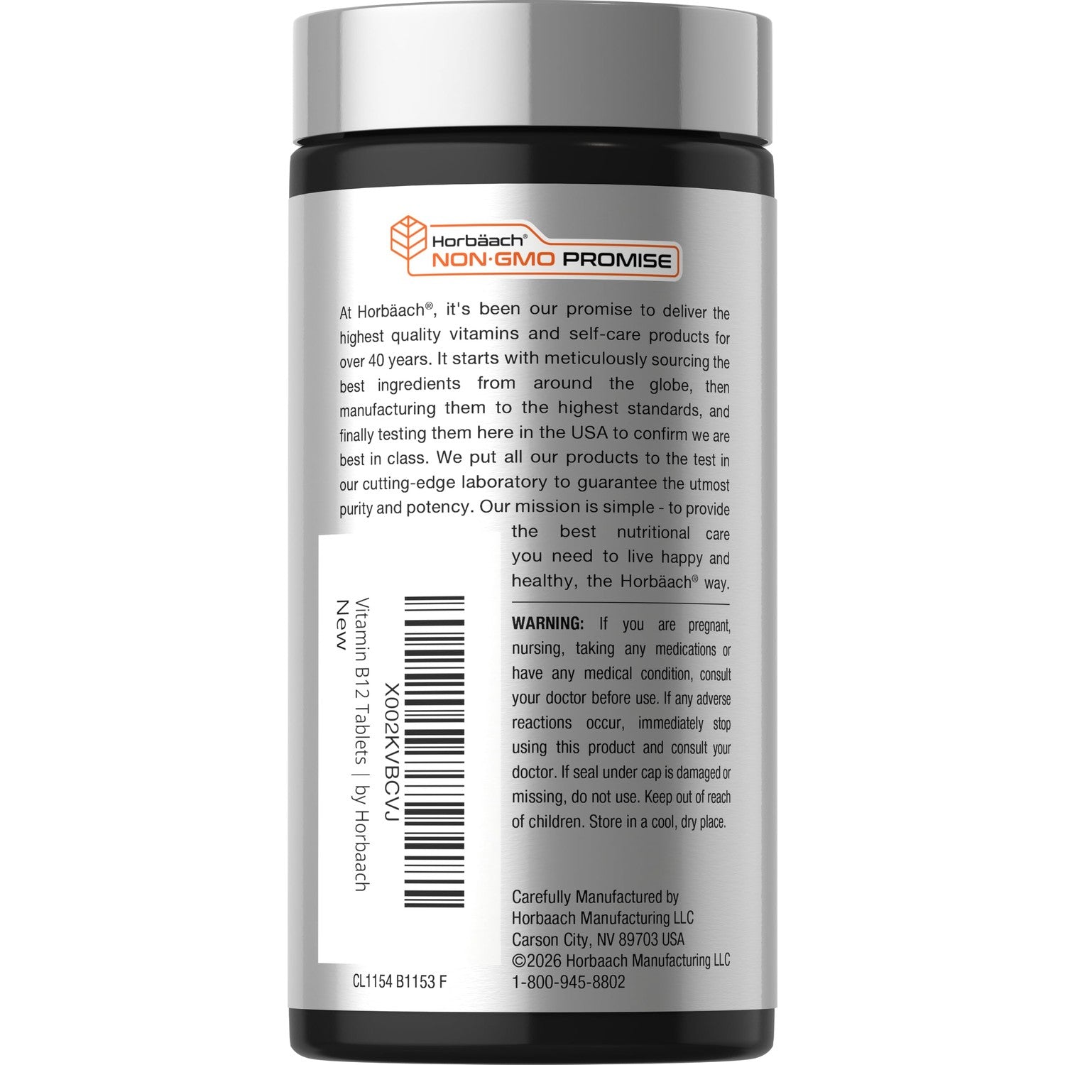 Horbaach Vitamin B12 1000 mcg Sublingual | 400 Fast Dissolve Tablets | Methylcobalamin Supplement for Women and Men | Berry Flavor | Vegan, Non-GMO, and Gluten Free