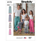 Buy now Simplicity 8179 Easy-to-Sew Children, Teen and Adult Pajama Pants Sewing Pattern in Sizes A (XS-XL) at indiglob india