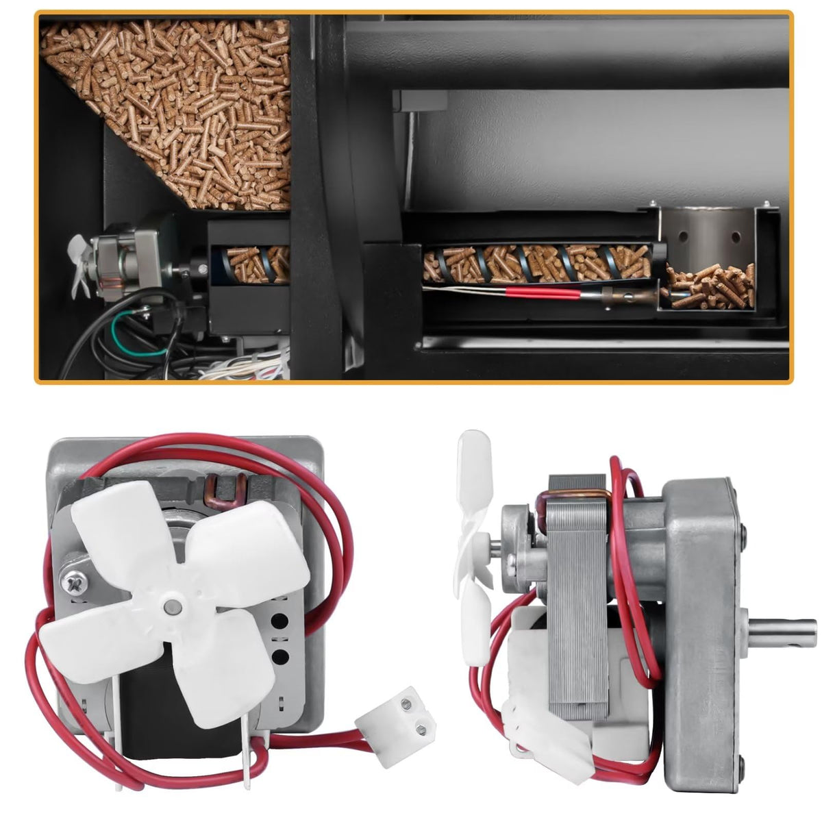 Upgraded 2.0RPM Auger Motor Replacement Parts Compatible with Traeger, Pit Boss, Camp Chef Wood Pellet Grills Smokers, AC120V 60Hz 2 Pole Universal Feeding Gear