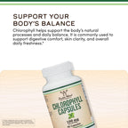 Chlorophyll 100mg, Supports Internal Freshness + Digestion, 90 Capsules