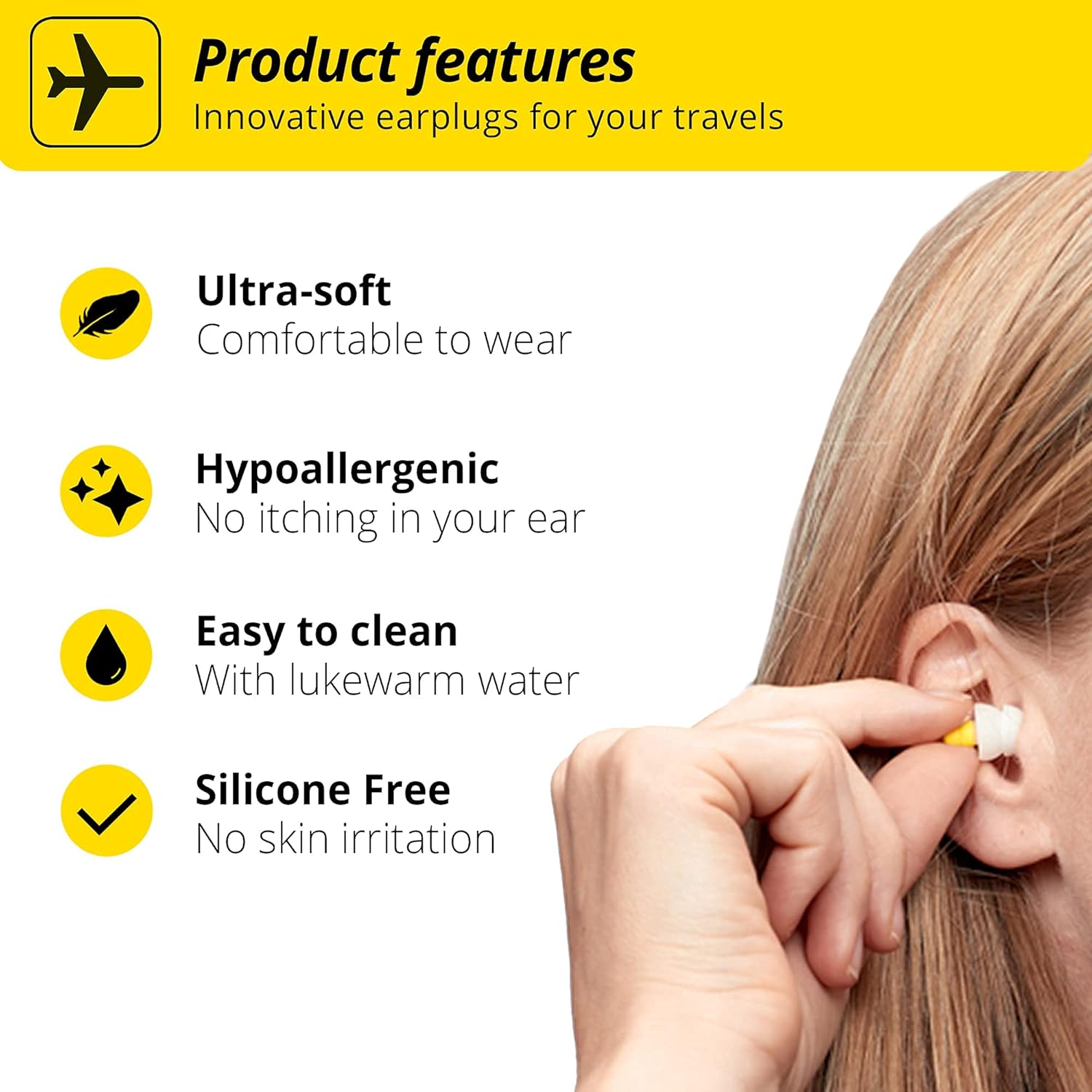 Buy now Alpine FlyFit - Earplugs for Pressure Relief & Preventing Ear Pain While Flying - Airplane Travel Essentials - Comfortable Reusable Hypoallergenic Earplugs with Ultra Soft Filter at indiglob india