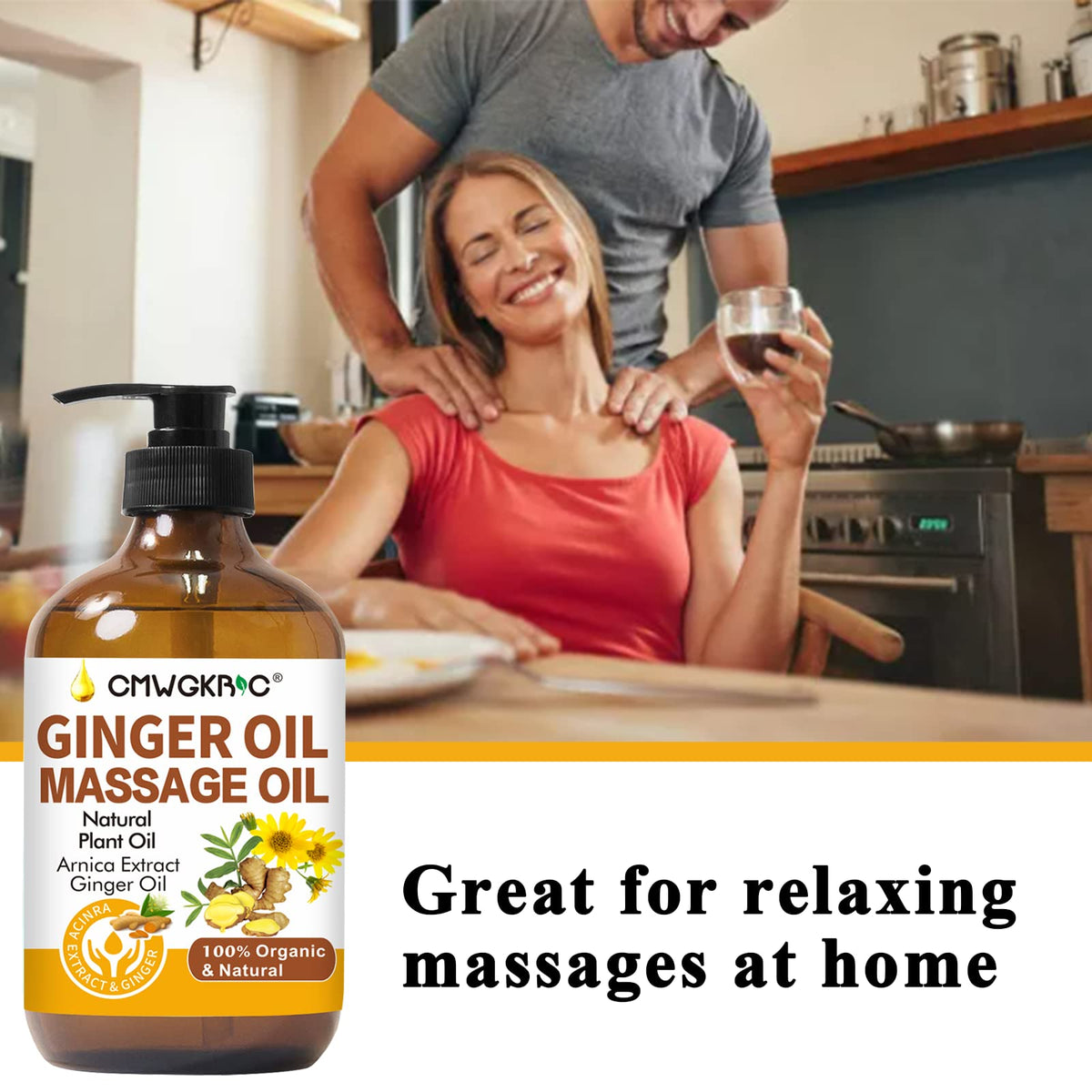 Lymphatic Drainage Massage Oil,2 Pack Ginger Oil Massage Body Oil Adults