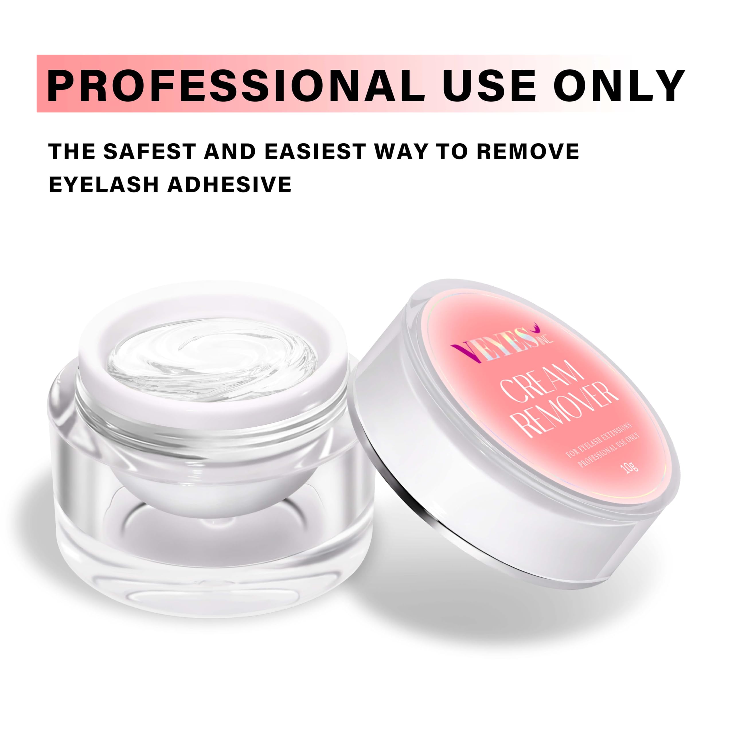VEYES INC Cream Lash Remover for Lash Extensions 10g Low Irritation Eyelash Glue Remover Lash Tech Supplies for Professional or Salon Use Peach