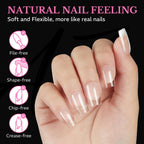 Discover our 600pcs Medium Almond Soft Gel Nail Tips. Flexible and natural feeling. Order online for a perfect manicure experience.