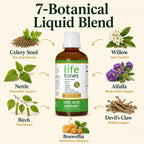 Life Tones Uric Acid Support – Lifetones 7-Herb Liquid Tincture with Celery Seed, Boswellia, Devil's Claw & Willow – Sugar-Free – Uric Acid Flush & Joint Comfort – 40 Servings, 3.38 fl oz