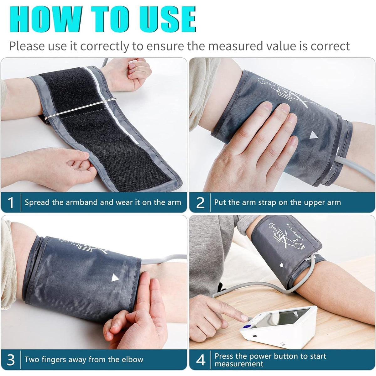 Blood Pressure Monitor Upper Arm with Large Cuff