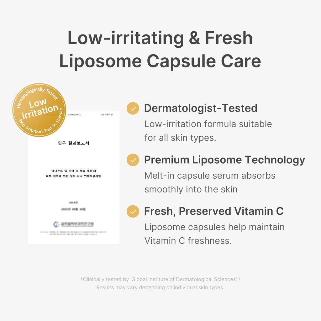 medicube Deep Vitamin C Capsule Serum, 1.01 fl.oz | Vitamin C Serum for Dull & Uneven-Looking Skin - Liposome Capsules for Smooth, Radiant Texture, Korean Skincare