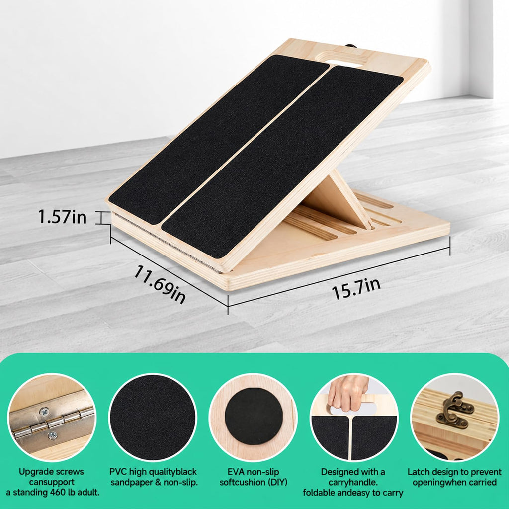 Slant Board for Calf Stretching, 5 Angle Portable Adjustable Stretch Board