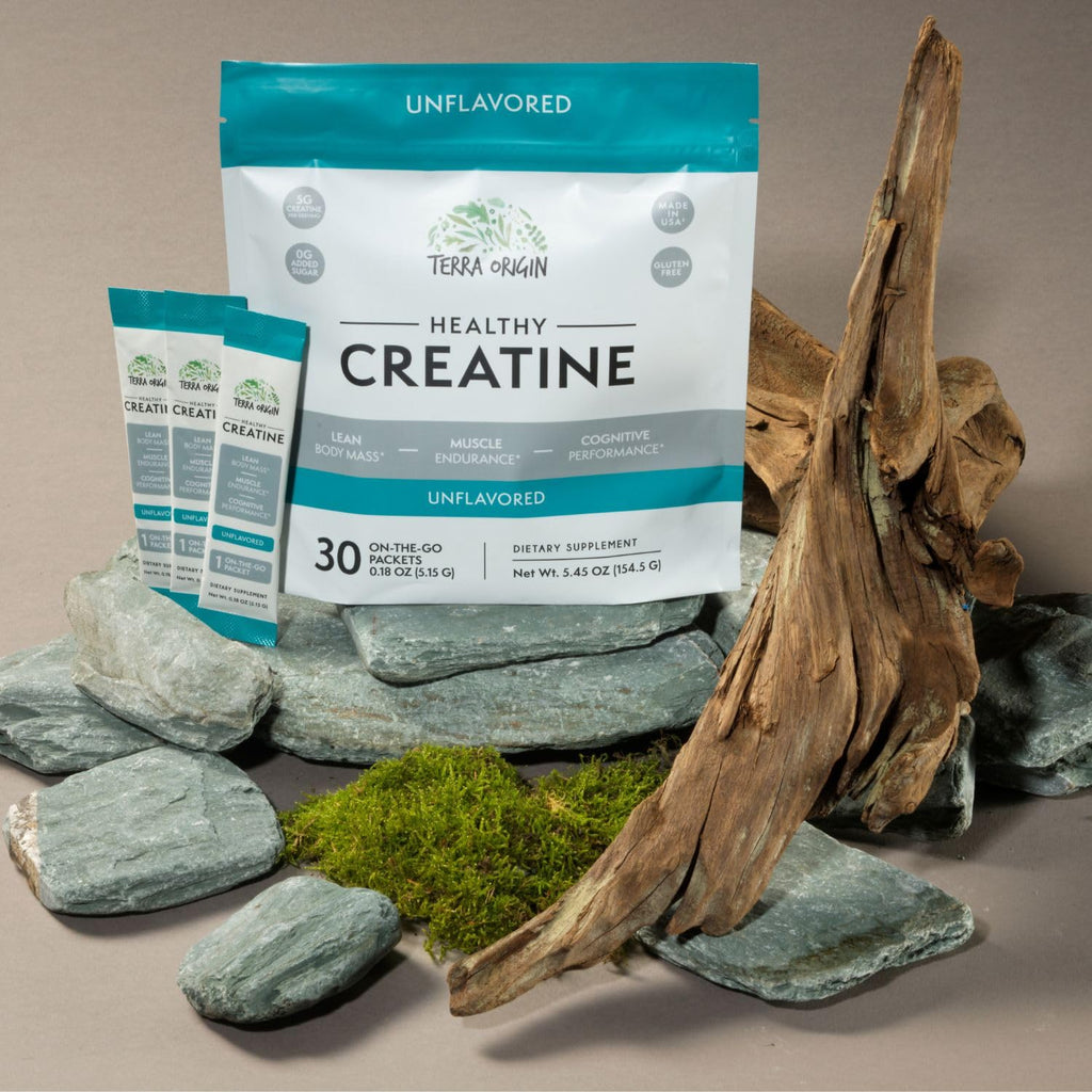 TERRA ORIGIN Healthy Creatine Micronized Monohydrate Powder | 30 Stick Packs | Support for Muscle and Cognitive Performance* | Supplement for Women and Men | Unflavored, Gluten Free, Zero Sugar