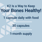 Life Extension Mega Vitamin K2, 45 mg, 30 Capsules | High Potency for Strong Bones, Clinically Studied Dosage, Promotes Healthy Bone Density, Gluten-Free & Non-GMO