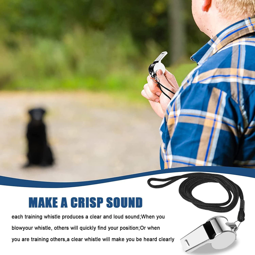 Whistle for Coaches,Whistle with Lanyard for Coaches Teachers Referees Emergency Outdoor Sports(3 Pcs Loud Stainless Steel)