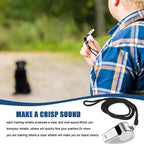 Whistle for Coaches,Whistle with Lanyard for Coaches Teachers Referees Emergency Outdoor Sports(3 Pcs Loud Stainless Steel)