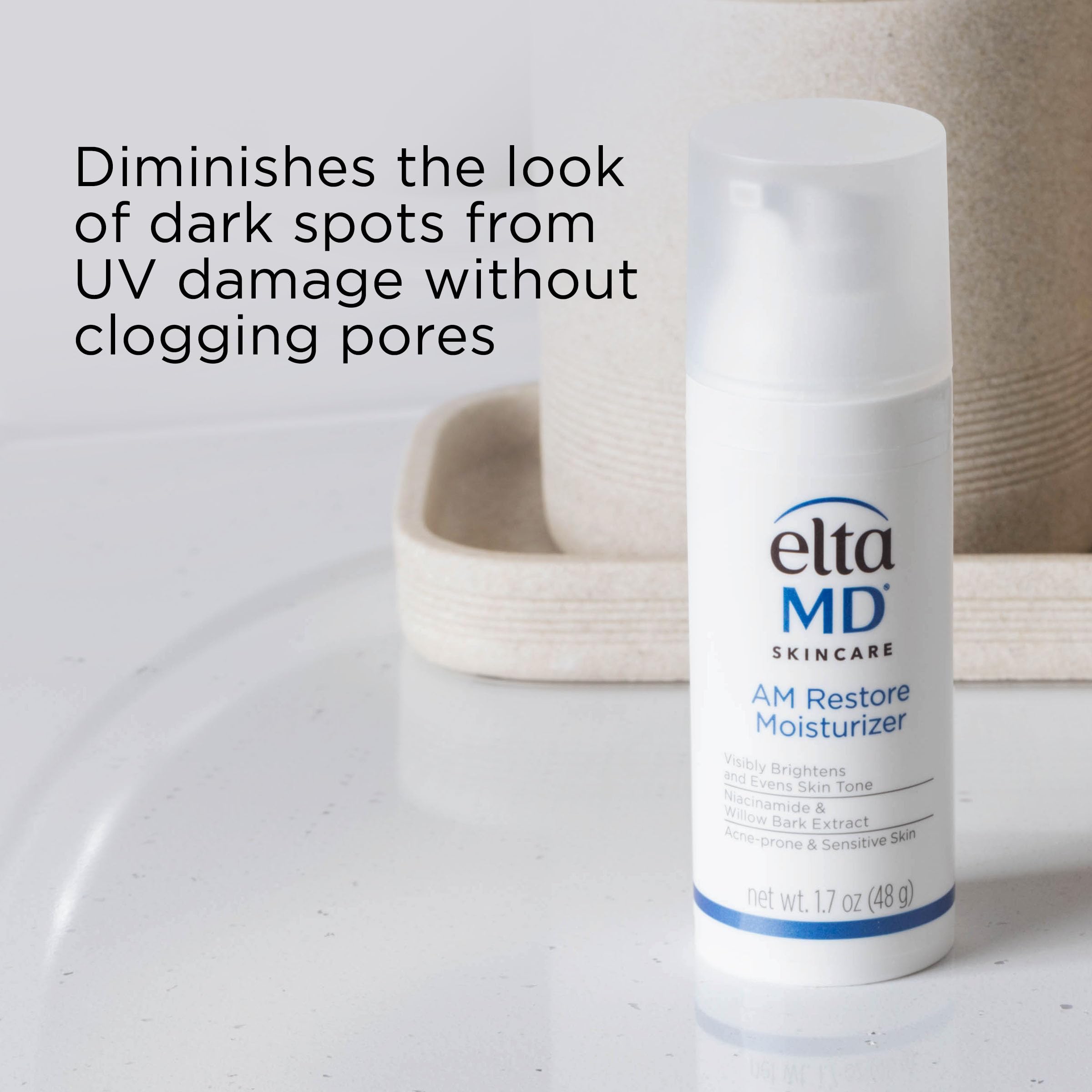 EltaMD AM Restore Daily Lightweight Facial Moisturizer | Smoothes, Hydrates, Brightens, and Tones, Made with Hyaluronic Acid and Niacinamide, For Acne-Prone and Sensitive Skin