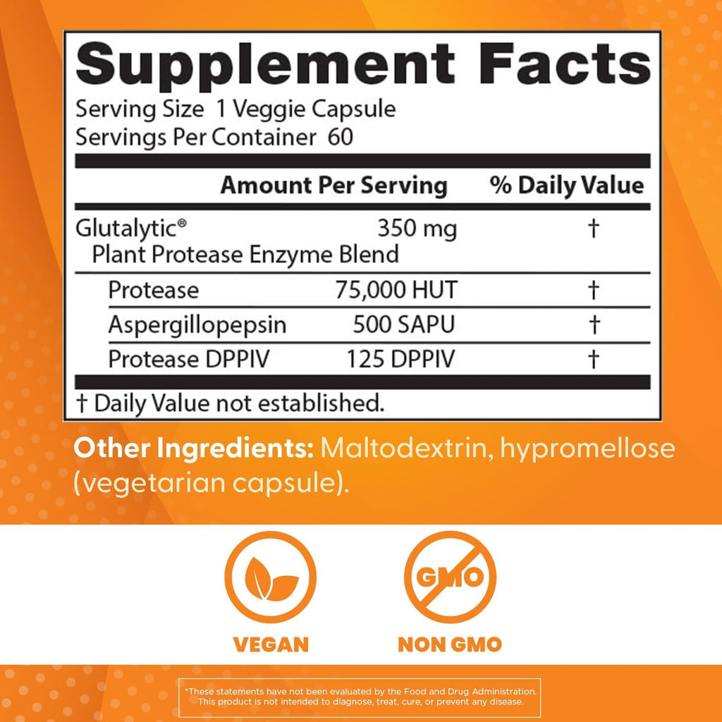 Buy now Doctor's Best Gluten Rescue with Glutalytic, Non-GMO, Vegan, 60 Count (Pack of 1) at indiglob india