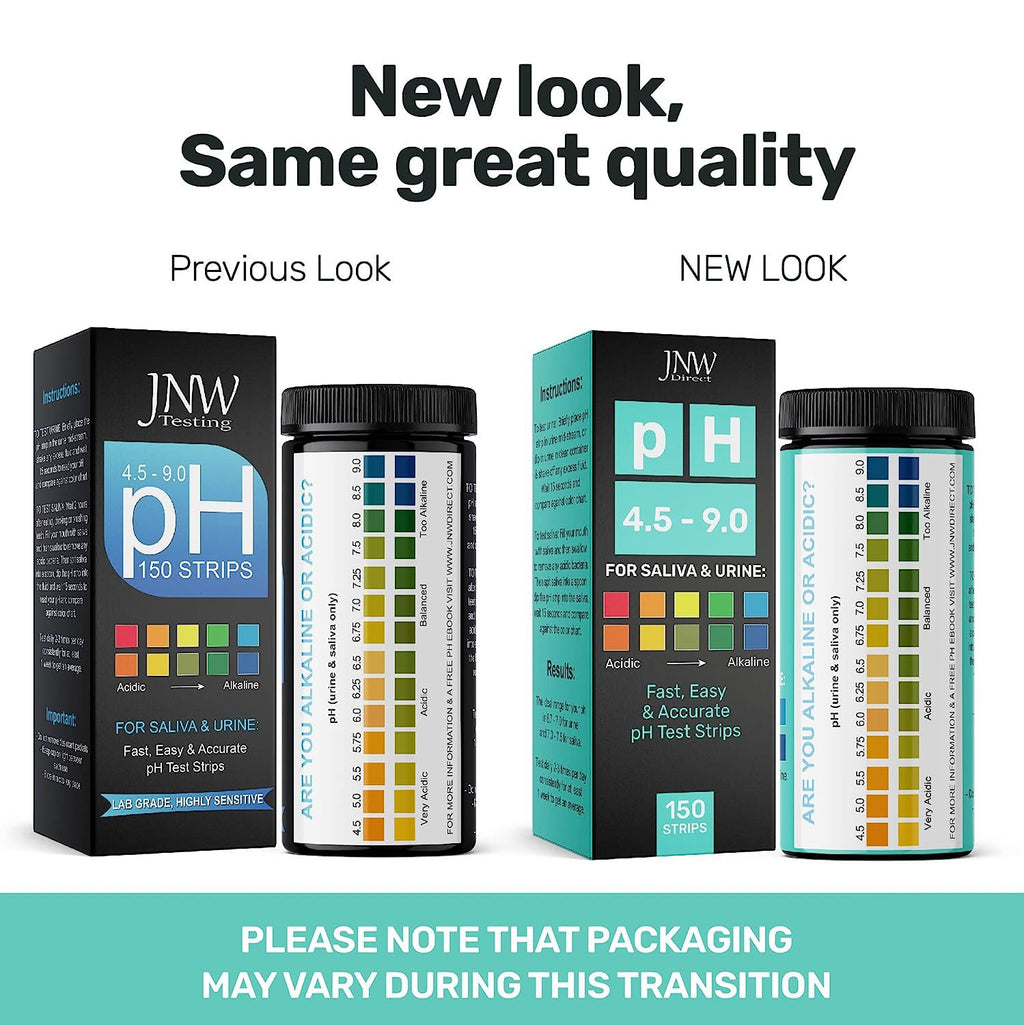Buy now pH Test Strips for Urine and Saliva - 150 Litmus Paper pH Test Strips with Ebook, Quick & Easy pH Level Testing from 4.5-9.0, Ultimate Acidity Test Kit from JNW Direct at indiglob india
