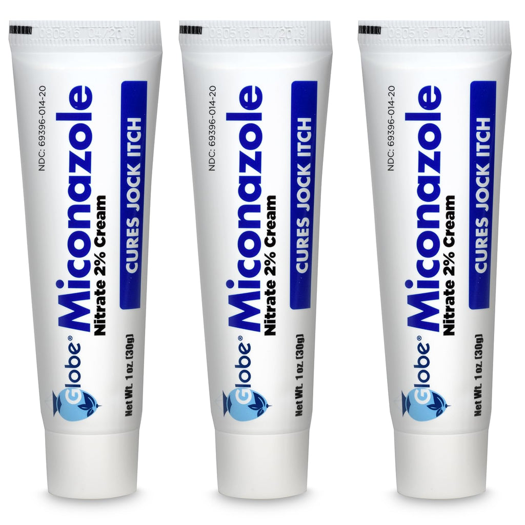 Globe Miconazole Nitrate 2% Antifungal Cream, 1 oz Tube, 3 Pack