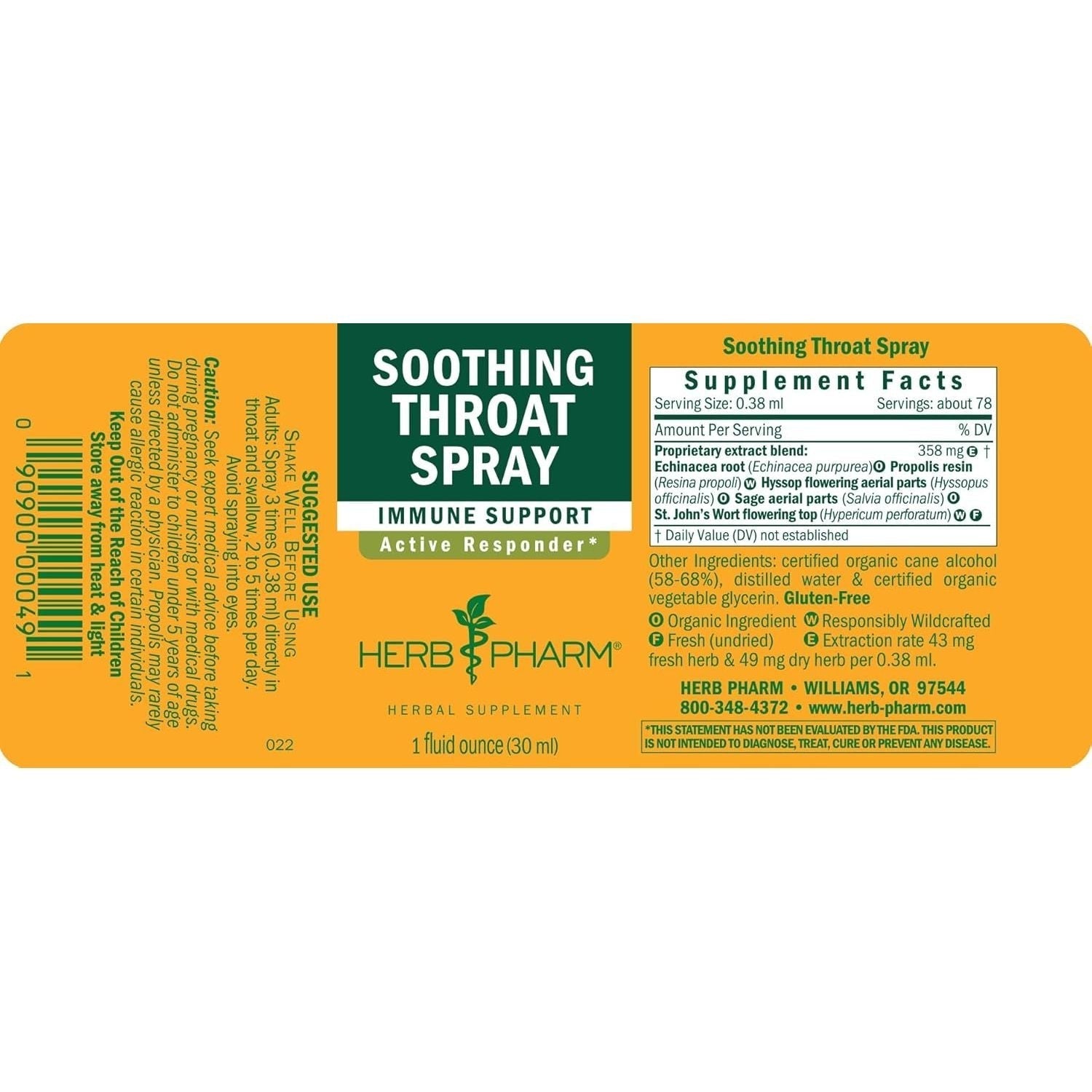Buy now Herb Pharm Soothing Throat Spray Herbal Formula with Echinacea and Propolis, 1 Fl Oz (Pack of 1) at indiglob india