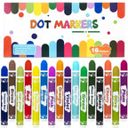 DOSEWART 16 Color Bingo Daubers Washable Bingo Markers Dot Paint Marker Set