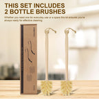 DEBETOOL 2-Pack Wooden Bottle Brush with Sisal Bristles