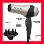 REVLON Turbo Hair Dryer | 1875 Watts of Maximum Shine, Fast Dry (Silver) | Built for Speed, Style & Shine, Fast Drying, Reduces Frizz, 3X Ceramic Coating