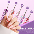 Teenitor Nail Art Tools Set, 23 Pcs Nail Art Brushes, 5 Pcs Nail Dotting Tool, 2 Set of Nail Stand, 100 Pcs Double-Sided Adhesive Tabs, Nail Art Palette, Brushes Holder for DIY Nail Art