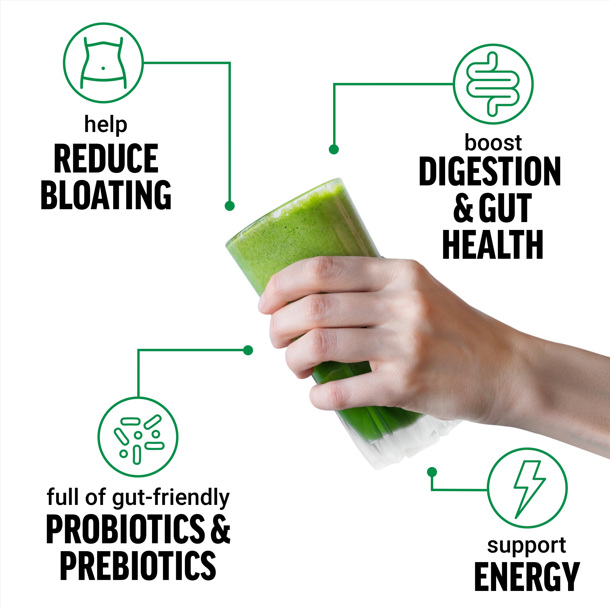 Force Factor Smarter Greens Daily Wellness Powder to Support Gut Health | Greens Superfood Powder for Bloating & Digestion, with 40+ Superfoods, 125 Million CFU of Probiotics, Unflavored, 10 Servings