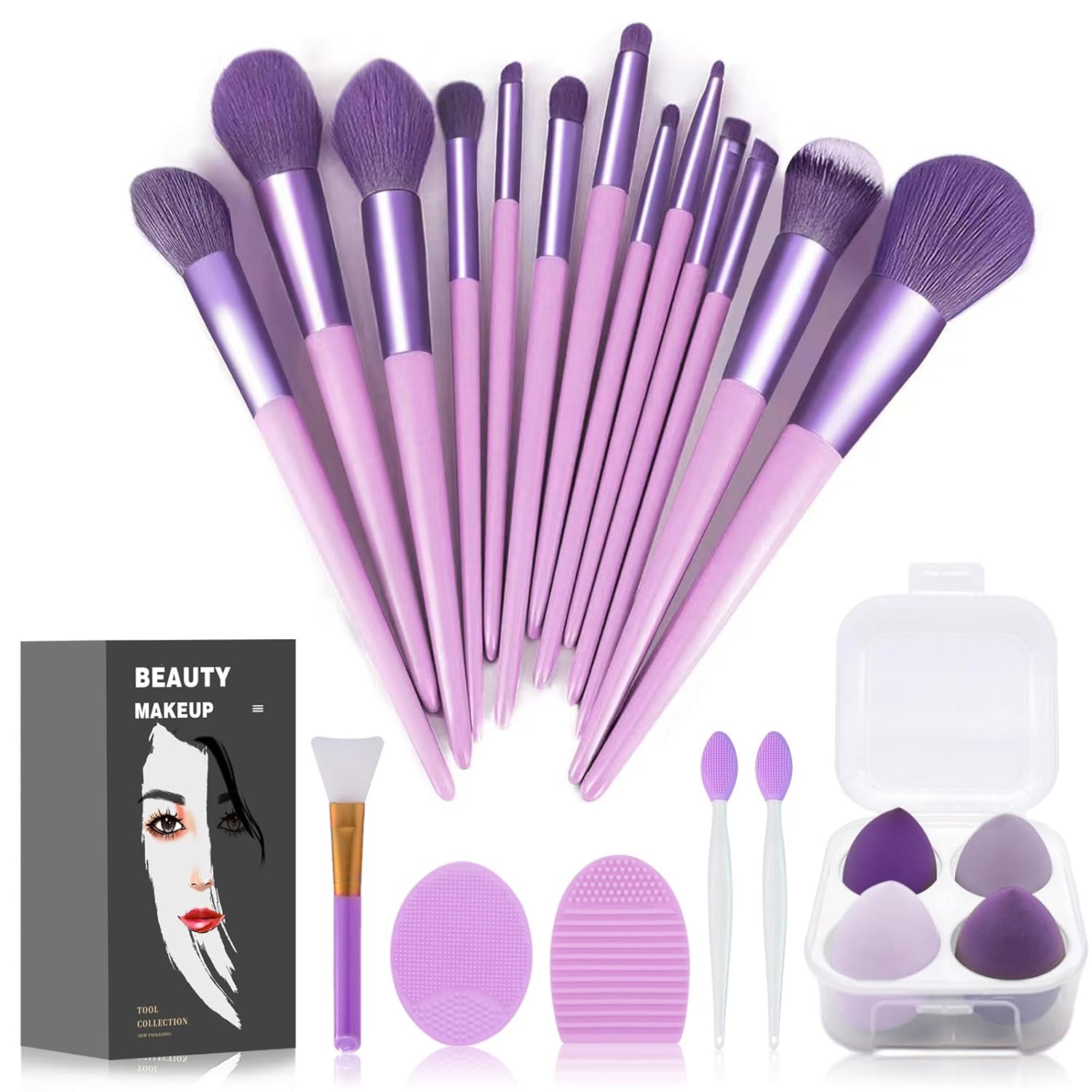 Buy now Makeup Brushes 22 Pcs Makeup Kit,Foundation Brush Eyeshadow Brush Make up Brushes Set (Green, 22 Piece Set) 22 Piece Set Purple at indiglob india
