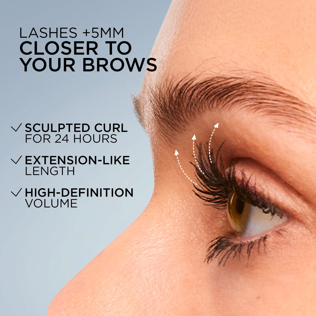 L'Oreal Paris Extensionist Mascara, Lengthening, Volumizing, and Curling Formula For a Lash Extension Eye Makeup Look, Washable Blackest Black