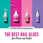 Kiss PowerFlex Nail Glue for Press Ons, Brush-On Applicator for Kits, Tips & Wraps, 0.17 oz, Ultra Hold, Fast Drying Adhesive, Instantly Repairs Cracks, Splits & Breaks, Seamless, Gap-Free Bond