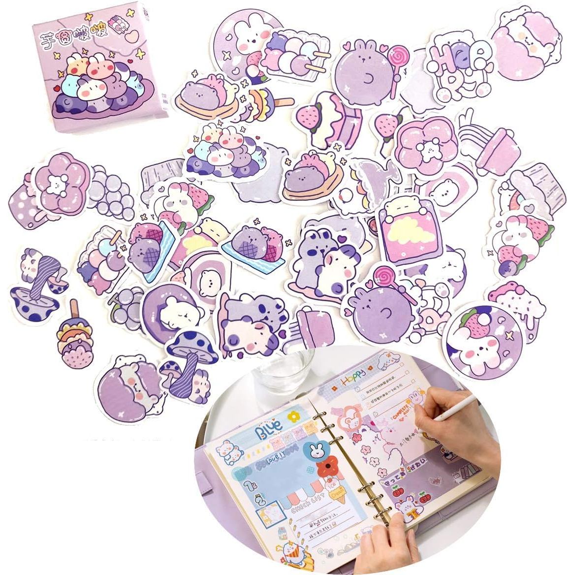 Buy now Cute Cartoon Rabbits Decoration Stickers for Scrapbook Planners Gift Packing Scrapbooking Album Planner Journal Arts DIY Craft at indiglob india