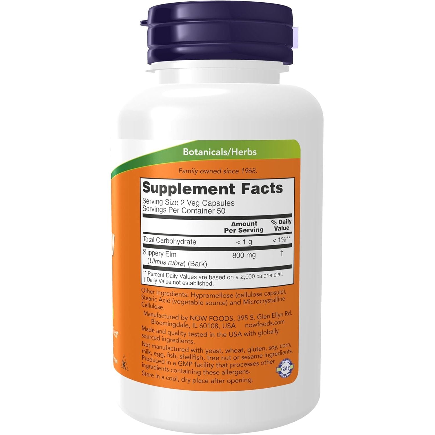 Buy now NOW Supplements, Slippery Elm (Ulmus rubra) 400 mg, Herbal Supplement, 100 Veg Capsules at indiglob india