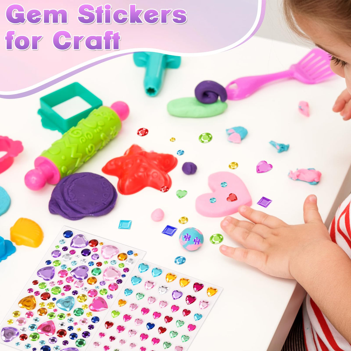 Gem Stickers, 6124Pcs Self-Adhesive Face Gems for Kids Crafts Nail Art DIY
