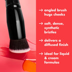 e.l.f. Camo Liquid Blush Brush | Angled Blush Brush Ideal For Applying & Blending Colors On Cheeks, Soft, Dense Bristles, Vegan & Cruelty-free