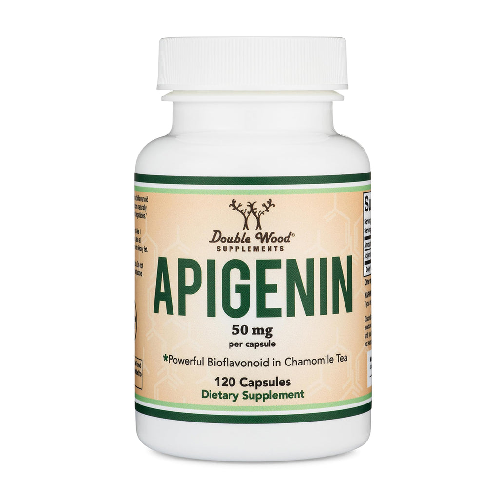 Apigenin 50mg, Chamomile Flavonoid, Daily Sleep + Relaxation, 60 Capsules | Daily Non-Habit-Forming Supplement for Calm + Restful Sleep, Hormonal Balance Support, 2-Month Supply, Third-Party Tested