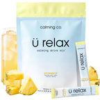 Ü Relax 2.0 Powder Drink Mix, Pineapple, Ashwagandha & L-Theanine, Adaptogens, Cortisol, Sleep Aid, Ready-to-Mix, Sugar Free, Zero Calorie, 20 Stick Packs