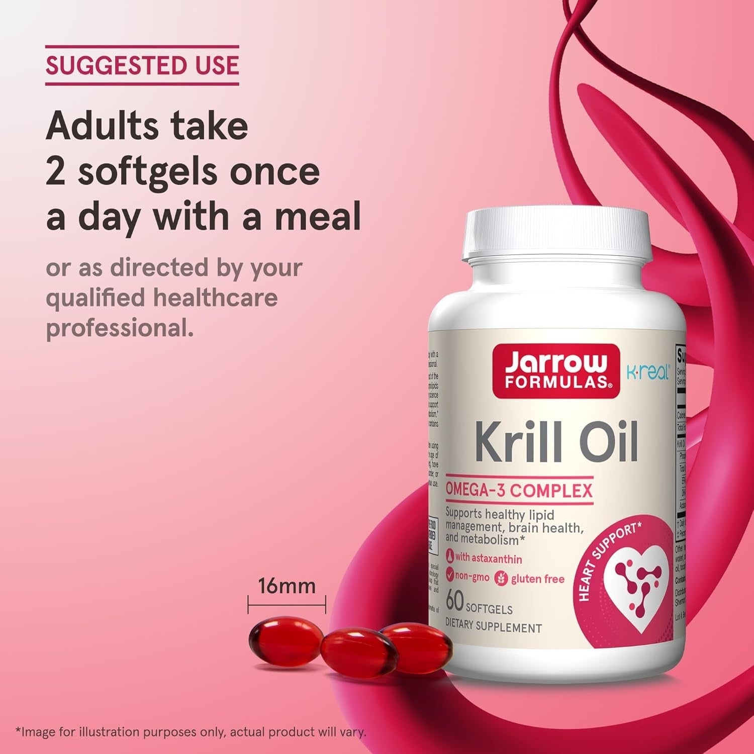 Buy now Jarrow Formulas Krill Oil - Phospholipid Omega-3 Complex with Astaxanthin - 60 Softgels - 30 Servings - Supports Lipid Management, Metabolism, Brain & Heart Health - EPA & DHA - Gluten Free - Non-GMO at indiglob india